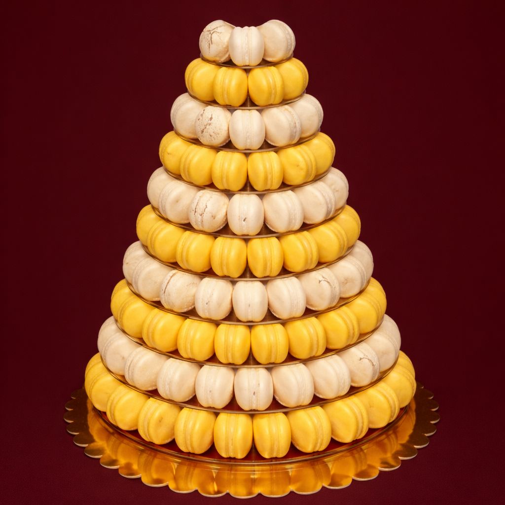 Macarons tower – 10 lagen (ca. 145 macarons)