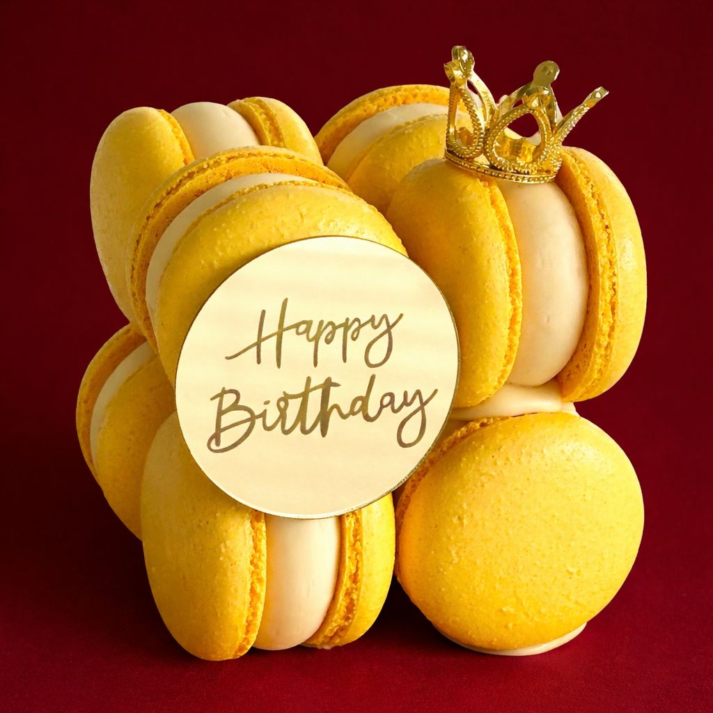 Macaron cube cake